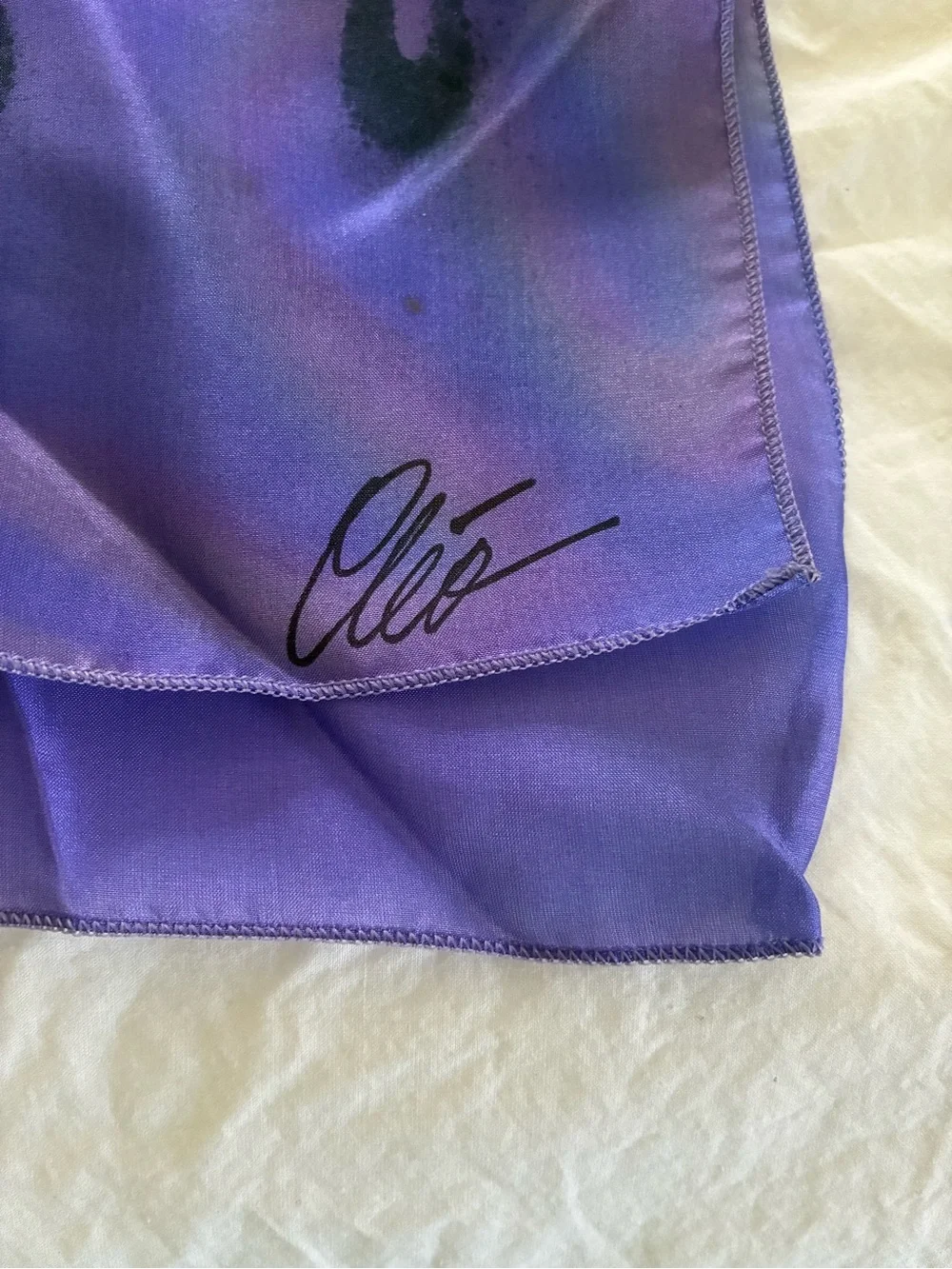 1980s Vintage Cleo France hand painted silk scarf